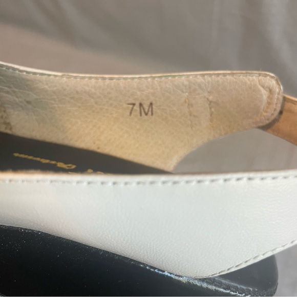 Re-Mix Scroll Double Platform Slingback Wedge in White /Black Patent 7 - Picture 7 of 8